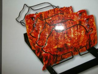 NEW NON STICK BBQ RIB RACK PIG SHAPED FOR GAS OR CHARCOAL GRILL