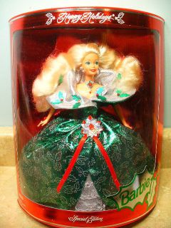   Holiday Barbie Doll Green Dress Happy Holidays Mint MIB Christmas Gift