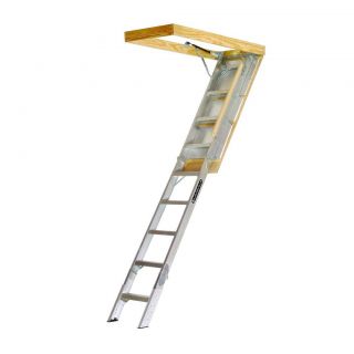 Louisville Aluminum Attic Ladder 7 Foot 9 Inch To 10 Foot Rated To 350 