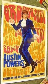 AUSTIN POWERS Original ADVANCE 1 Sheet Rolled Movie POSTER Mike Myers 