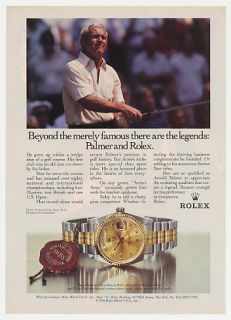 1987 arnold palmer photo rolex oyster perpetual watch print ad