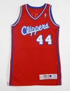   90s CHAMPION Pro Cut LA CLIPPERS Brent Barry 96 97 ISSUED Jersey 44 Q