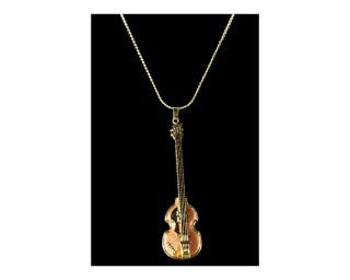 Hofner Cavern Electric Bass Guitar 24K Gold Necklace