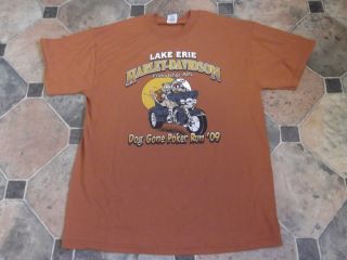 Harley Davidson T Shirt Jerzees Large Lake Erie HD Avon Ohio