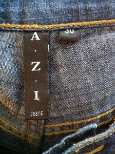 azi size 30 beaded bottom dark wash jeans