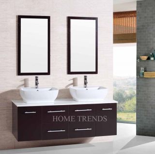   modern bathroom vanities wood cabinet furniture w sinks top & mirror