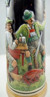   German Lidded Beer Stein 13in 1 5L Thewalt Western Germany