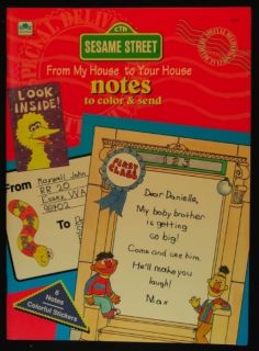 sesame street notes to color and send 1992 unused time