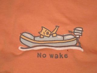 NWT Life is good NO WAKE Rocket Boat Marine Mooring Orange MEN New