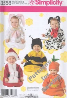 Pattern Sewing Simplicity Baby Toddler Costume Bee Bunny Sz XXS L New 