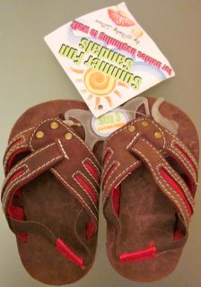 Baby Deer Red Brown Summer Fun Infant Sandals 6 9 Months Size 3