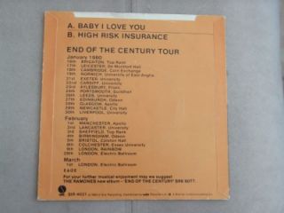 ramones baby i love you 7 vinyl record single 1980