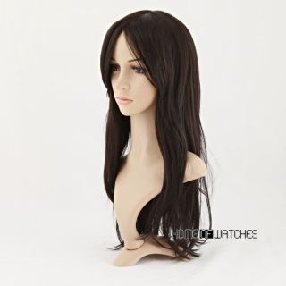 Casual Asian Style Ladies Black Long Hair Full Wig Cosplay Party 