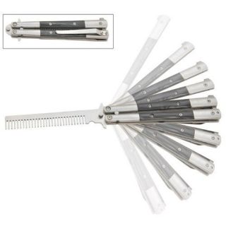    Pearl Practice BUTTERFLY COMB STAINLESS Knife Trainer Fly Balisong