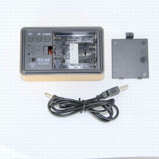   Wood USB/Battery Powered Digital Blue LED Alarm Clock Thermometer C/F
