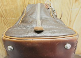   ROOTS plebbled grainy leather DUFFLE luggage travel bag MADE in CANADA