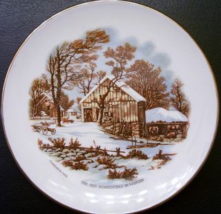 Currier and Ives Collectors Plate THE OLD HOMESTEAD IN WINTER 1978