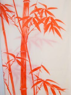 Japanese Tea Cloth Bamboo Print Orange on White