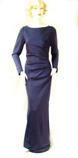 St John Ink Milano Knit Gown Dress Sz 12 Soft Folds on The Front 