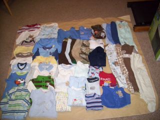 46pc infant boys mix lot of winter clothes Sz NB 0 3 3 3 6 Mos