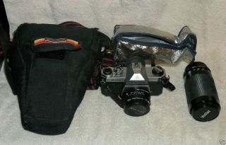 Pentax K1000 Asahi 35mm Film Camera with 50mm Lens 70mm 300mm Zoom 