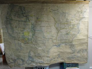   MASSIVE WALL 1934 US MAP DEPT INTERIOR R F BARTLE WASHINGTON 5x7 FT NR