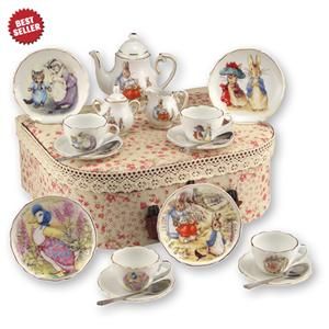 Beatrix Potter 15 PC Tea Set Peter Rabbit Friends by Reutter Porcelain 