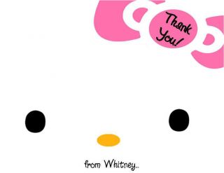 24 Hello Kitty Baby Shower Thank You Cards