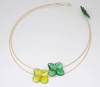 Baccarat 18kt Yellow Gold Hortensia Three Flower Necklace