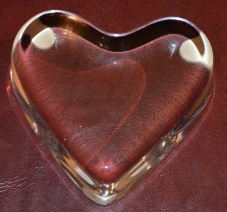 Baccarat Crystal Art Glass Heart Paperweight