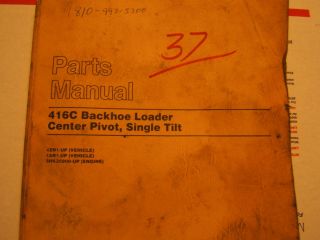 Cat Caterpillar 416C Backhoe Loader Parts Manual