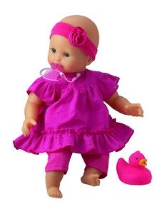   Mon Premier Tidoo Raspberry 12 Bath Time Vinyl Baby Girl Doll