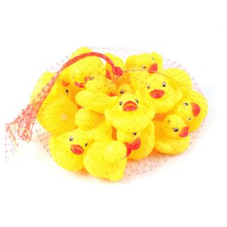 Lot 20 Baby Bath Toys Rubber Race Ducks Yellow