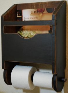    Antique Early Grain Scoop Bathroom Tissue Toilet Paper Magazine Rack