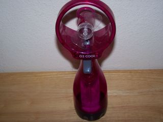 O2 COOL Pink Handheld Battery Operated Water Sprayer Mister Fan