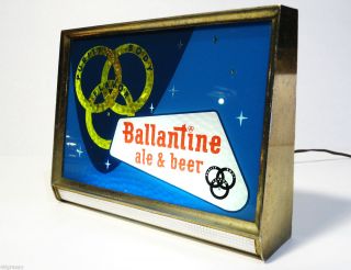 Vintage BALLANTINE ALE BEER Lighted Motion Sign 1958 Beer Advertising