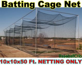 Baseball Softball Batting Cage Nylon Netting 10x10x50