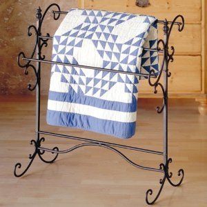 Scrolled Iron Quilt Rack Blanket Holder Display by SEI