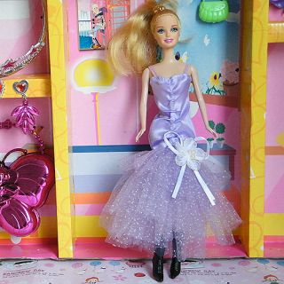   Handmade Party Barbie Clothes Gown Dress For Barbie Doll Gift X021
