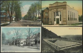 Postcard Lot of 26 Hughesville PA 1910 RPPC RR Depot