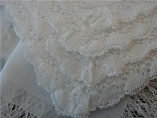Vintage Linen Handkerchiefs Bridal Wedding Net Lace Madeira Tatting 