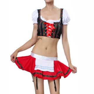 German Beer Waitress Peasant Garter Skirt Apron XS Size