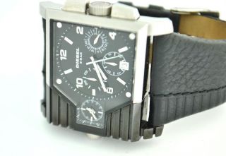 Men s Diesel Chronograph Analog Watch Black leather Band DZ4185