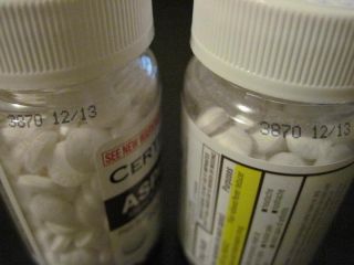 Bottles of Certified Brand Aspirin Compare to Bayer