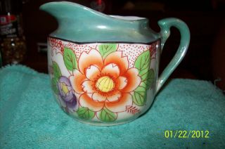 Hand Painted H Japan Numbered Creamer with Flowers No 2748 