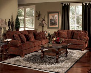 BELLE   TRADITIONAL CHENILLE LIVING ROOM SOFA COUCH & LOVESEAT SET NEW 