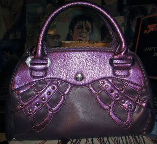 BCBG Paris girls purse handbag Purple Madame Butterfly Studded