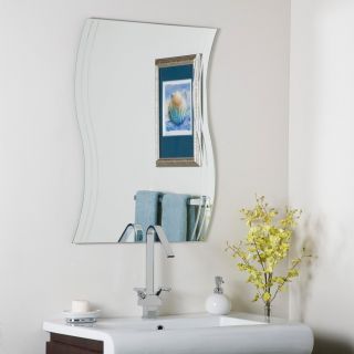 Frameless Bathroom Wave Wall Mirror Hall Designer