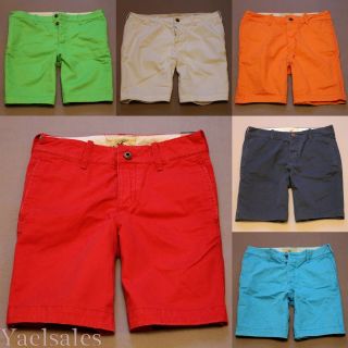   Abercrombie Mens Classic Colored Chino Khaki Shorts Ponto Beach