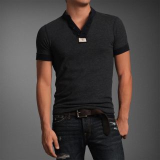 Abercrombie Men Beaver Meadows Short Sleeve Henley Tee T Shirt Top $50 